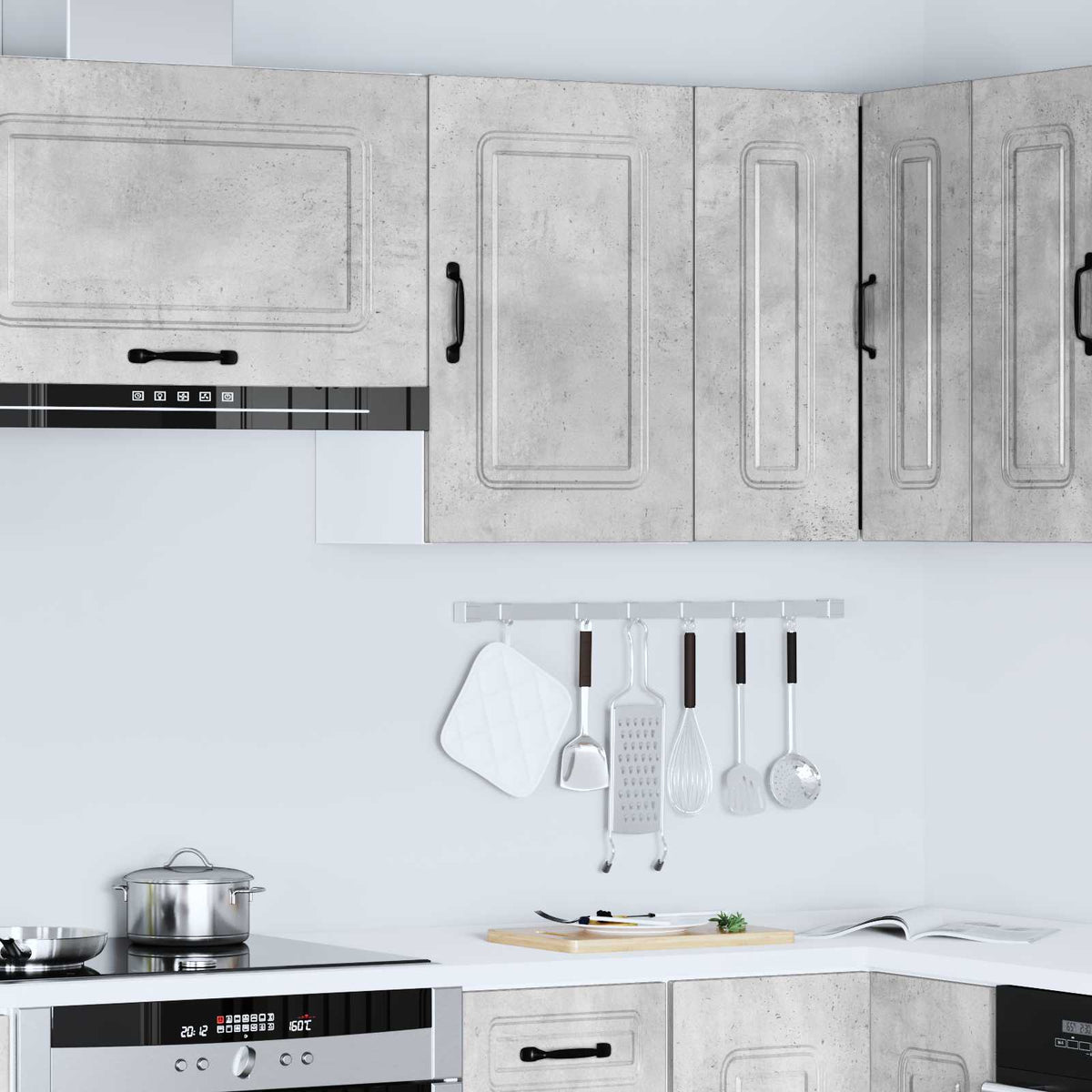 vidaXL Kitchen Wall Cabinet "Kalmar" Concrete Grey Engineered Wood