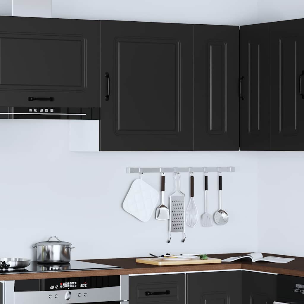 vidaXL Kitchen Wall Cabinet Kalmar Black Engineered Wood