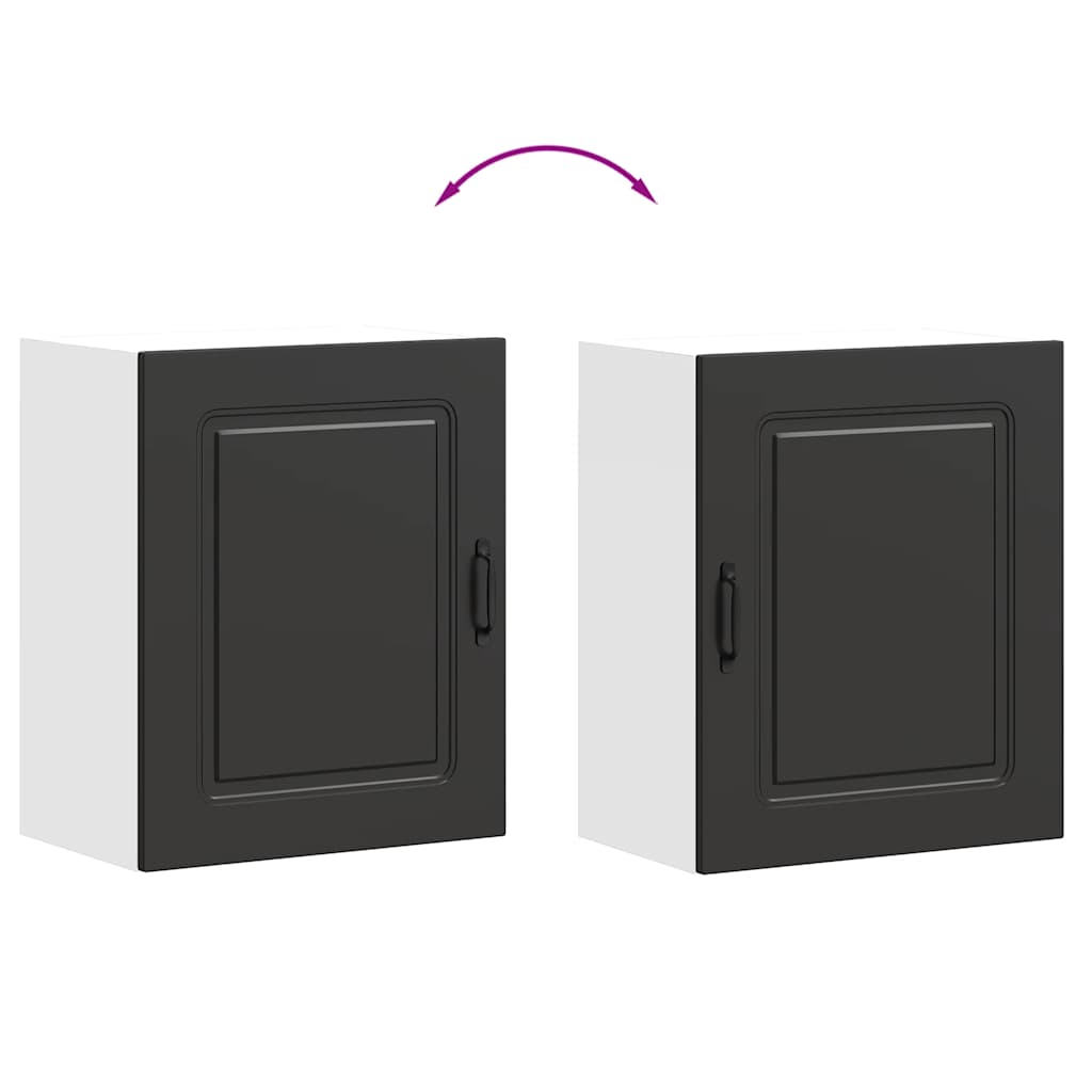 vidaXL Kitchen Wall Cabinet Kalmar Black Engineered Wood