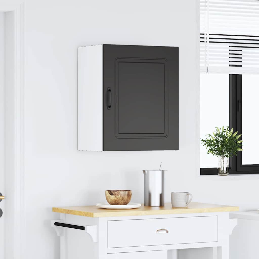vidaXL Kitchen Wall Cabinet Kalmar Black Engineered Wood