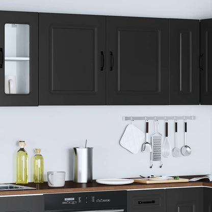 vidaXL Kitchen Wall Cabinets 2 pcs Kalmar Black Engineered Wood