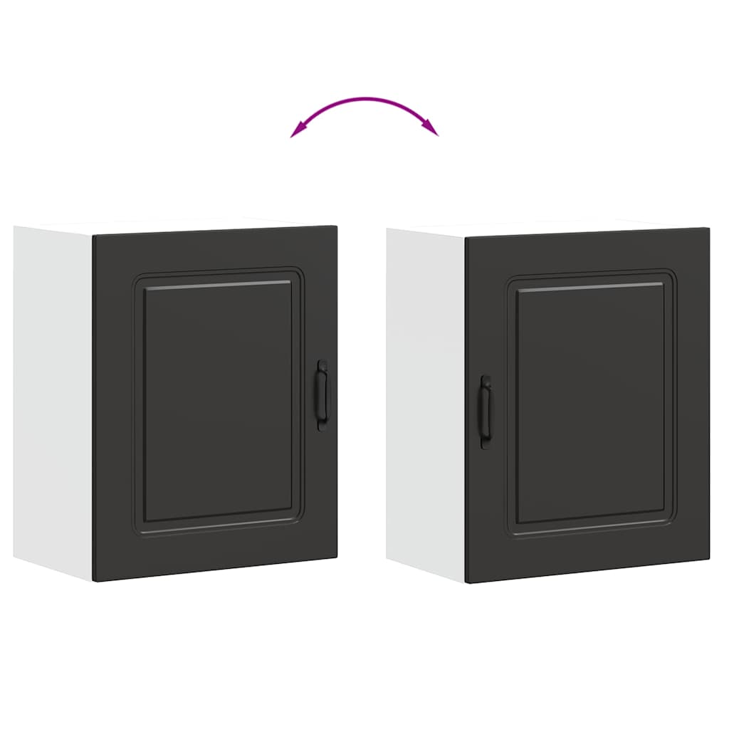vidaXL Kitchen Wall Cabinets 2 pcs Kalmar Black Engineered Wood