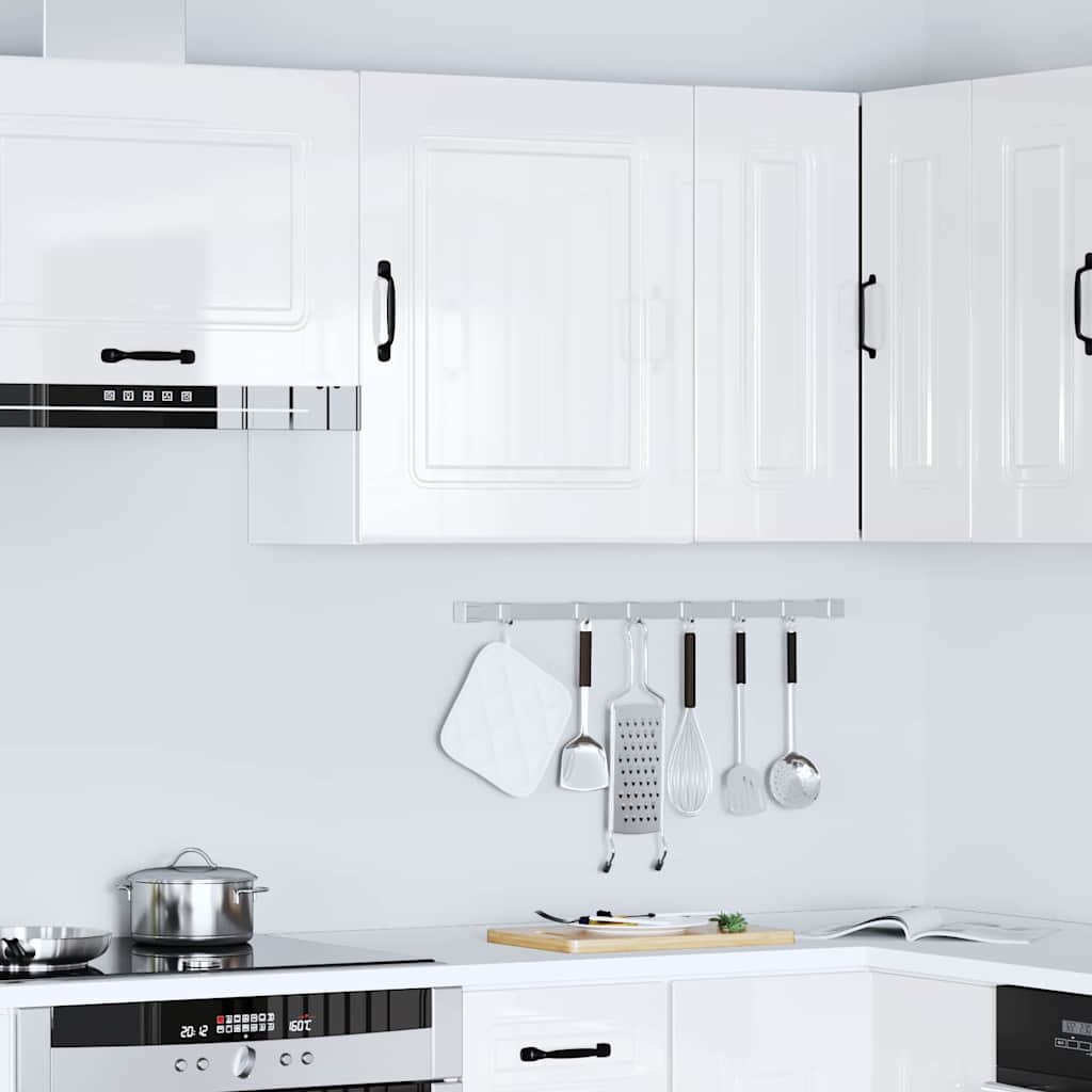 vidaXL Kitchen Wall Cabinet Kalmar High Gloss White Engineered Wood