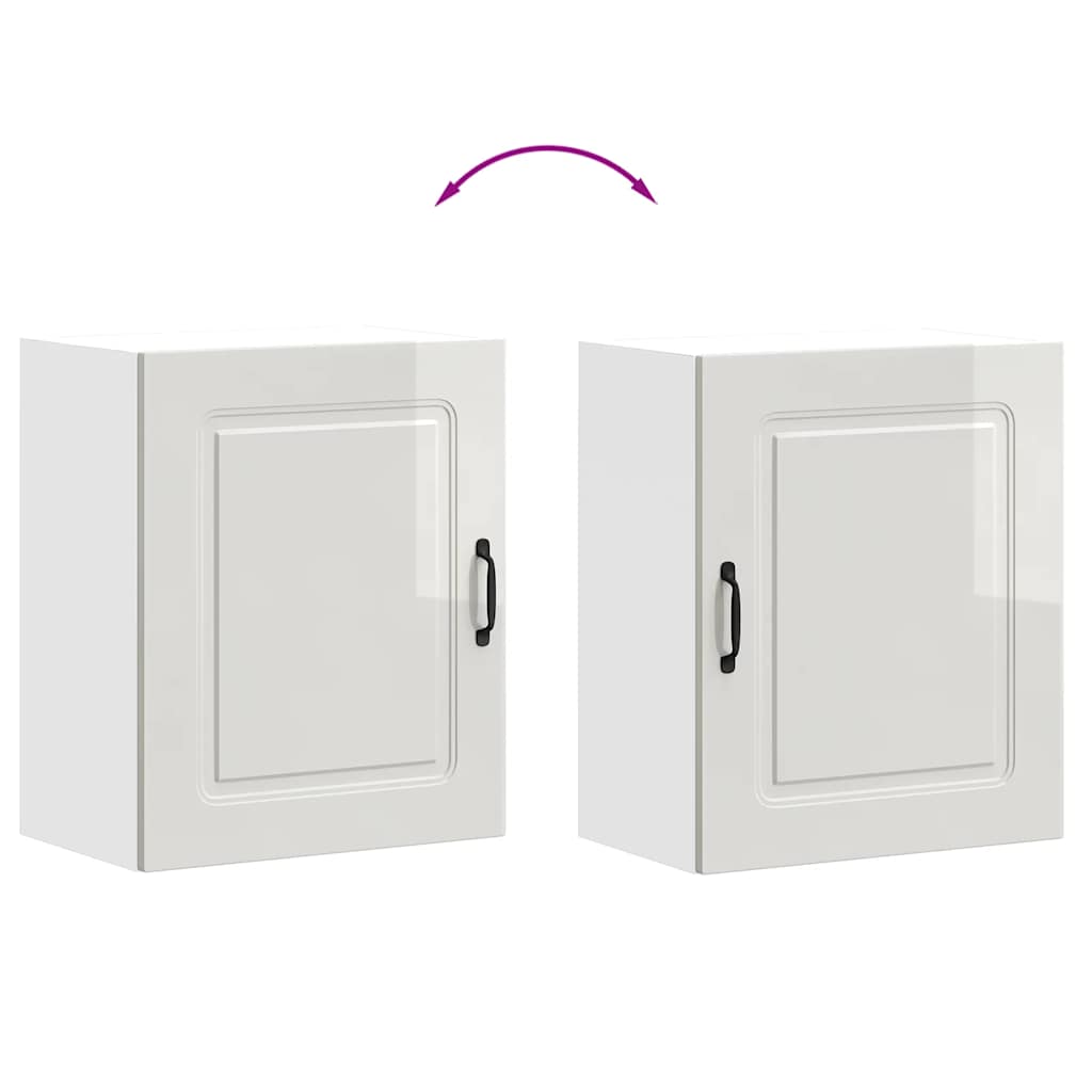vidaXL Kitchen Wall Cabinet Kalmar High Gloss White Engineered Wood