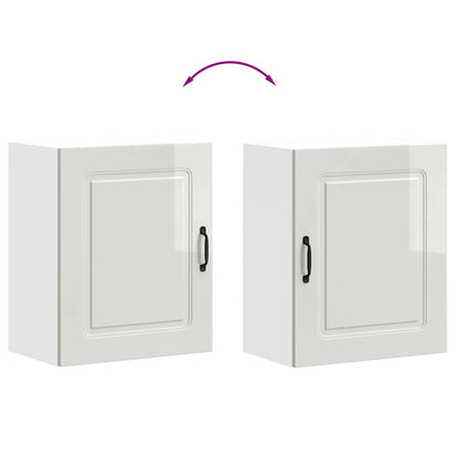vidaXL Kitchen Wall Cabinet Kalmar High Gloss White Engineered Wood