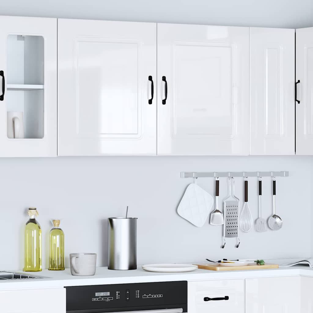 vidaXL Kitchen Wall Cabinets 2 pcs Kalmar High Gloss White Engineered Wood