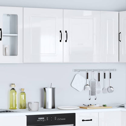 vidaXL Kitchen Wall Cabinets 2 pcs Kalmar High Gloss White Engineered Wood