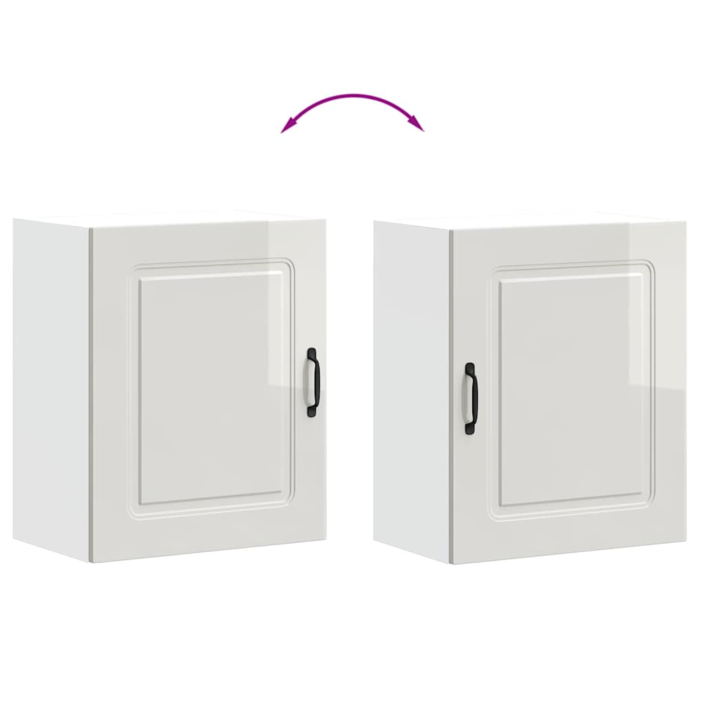 vidaXL Kitchen Wall Cabinets 2 pcs Kalmar High Gloss White Engineered Wood