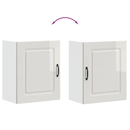 vidaXL Kitchen Wall Cabinets 2 pcs Kalmar High Gloss White Engineered Wood