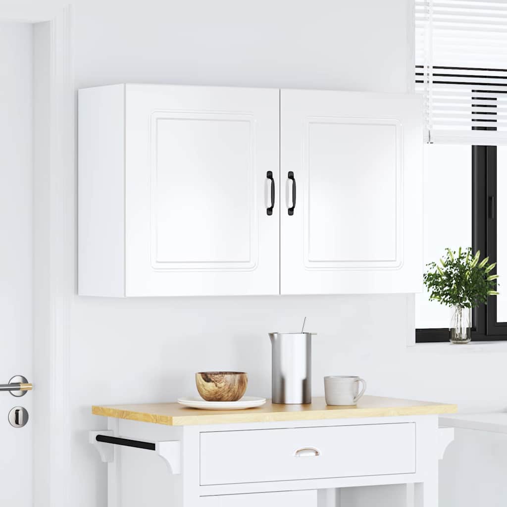 vidaXL Kitchen Wall Cabinets 2 pcs Kalmar High Gloss White Engineered Wood