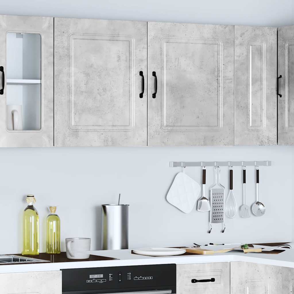 vidaXL Kitchen Wall Cabinets 2 pcs Kalmar Concrete Grey Engineered Wood