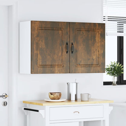 vidaXL Kitchen Wall Cabinets 2 pcs Kalmar Smoked Oak Engineered Wood