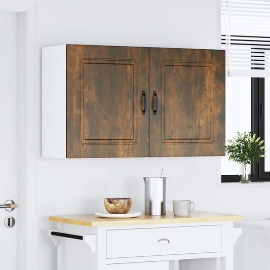 vidaXL Kitchen Wall Cabinets 2 pcs Kalmar Smoked Oak Engineered Wood
