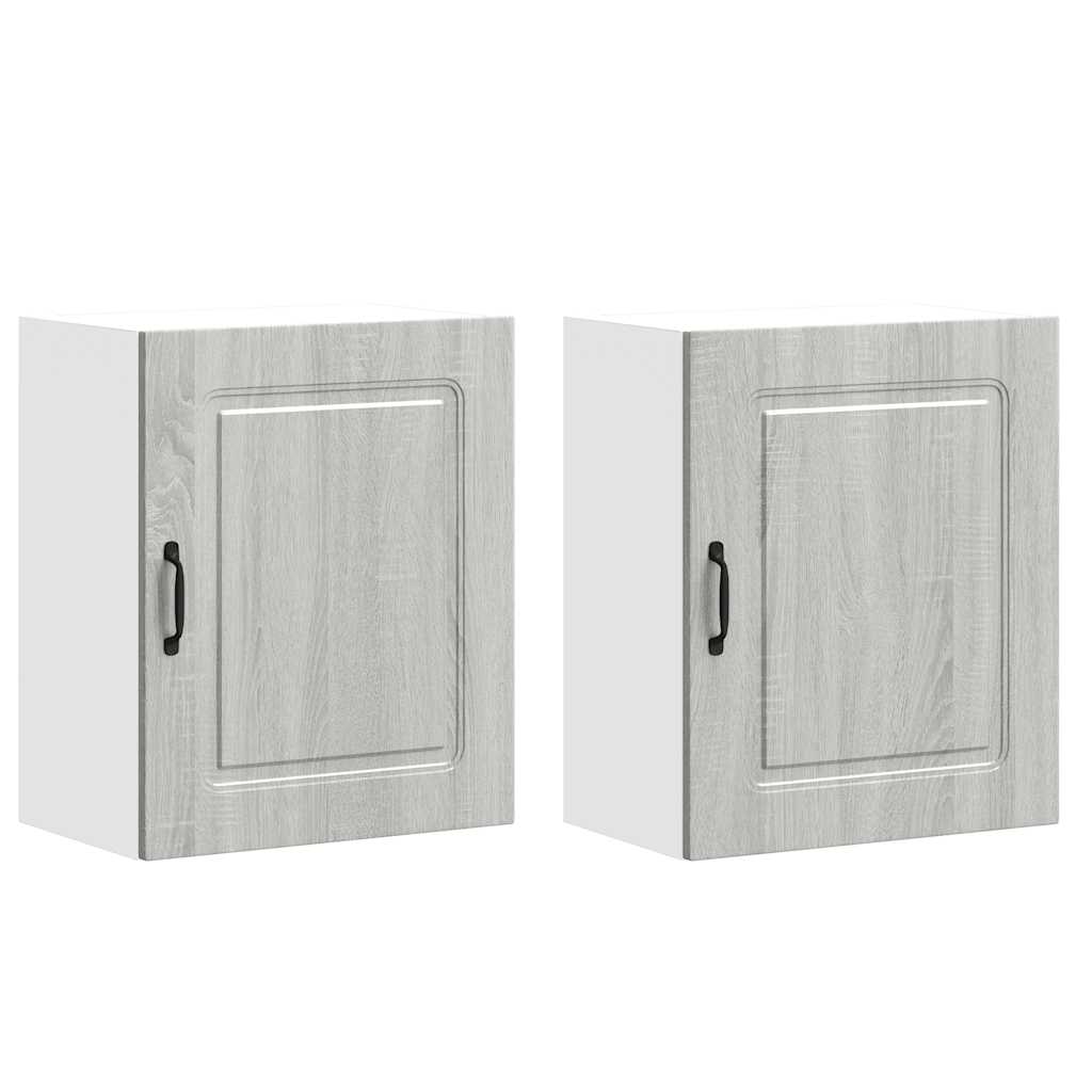 vidaXL Kitchen Wall Cabinets 2 pcs Kalmar Grey Sonoma Engineered Wood