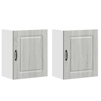 vidaXL Kitchen Wall Cabinets 2 pcs Kalmar Grey Sonoma Engineered Wood