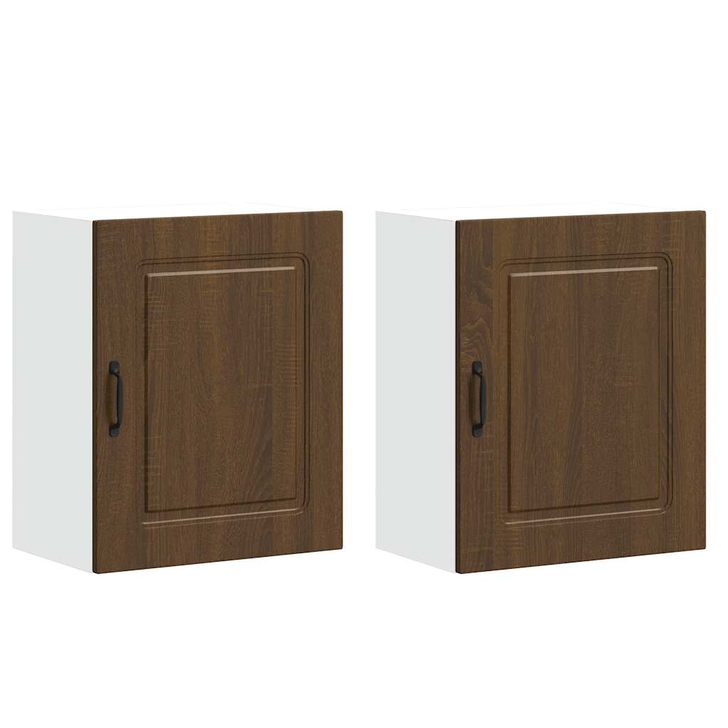 vidaXL Kitchen Wall Cabinets 2 pcs Kalmar Brown Oak Engineered Wood