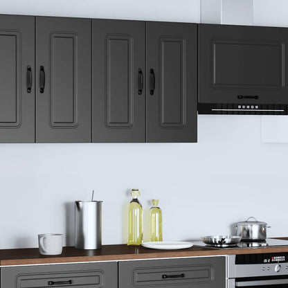 vidaXL Kitchen Wall Cabinet "Kalmar" Black Engineered Wood