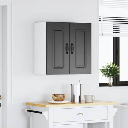 vidaXL Kitchen Wall Cabinet "Kalmar" Black Engineered Wood