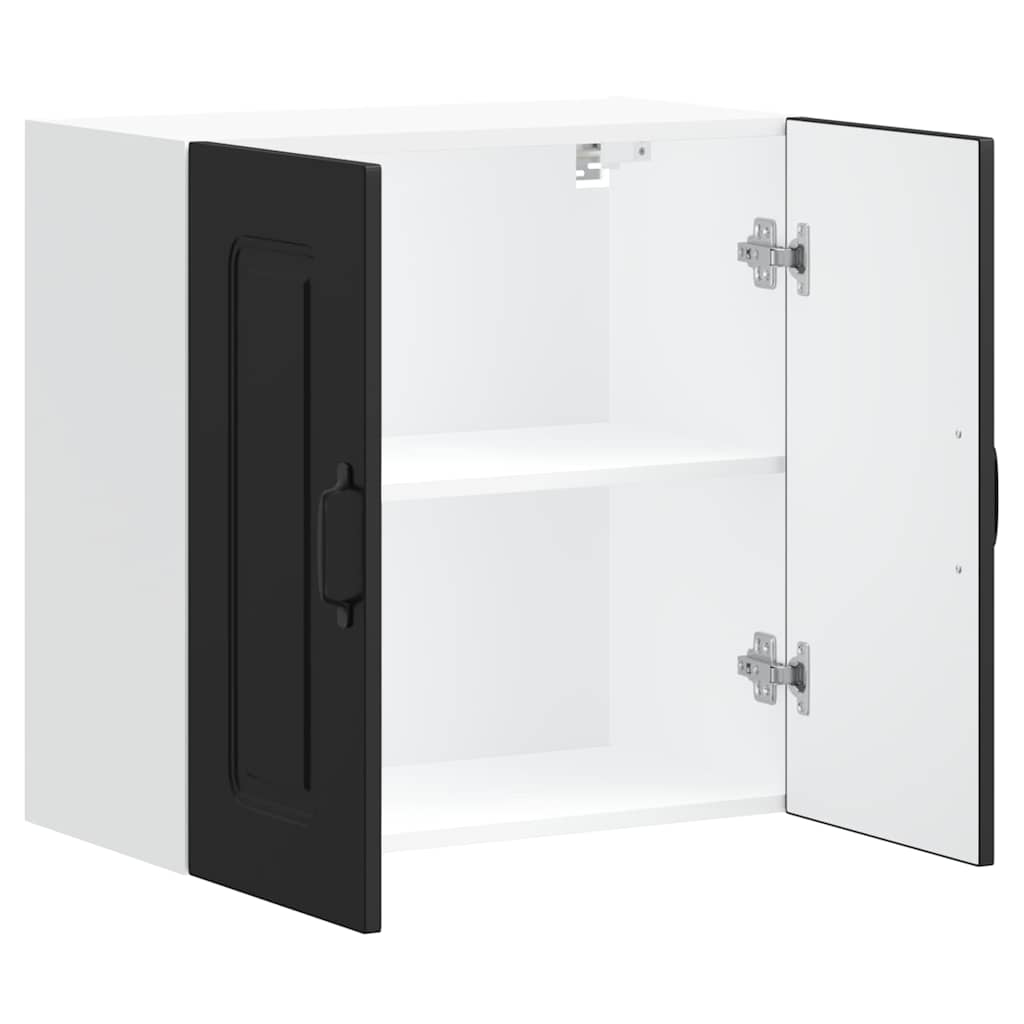 vidaXL Kitchen Wall Cabinet "Kalmar" Black Engineered Wood