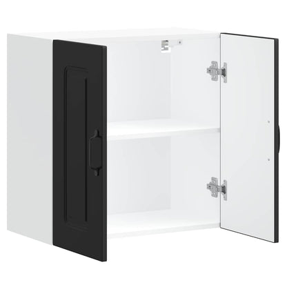 vidaXL Kitchen Wall Cabinet "Kalmar" Black Engineered Wood