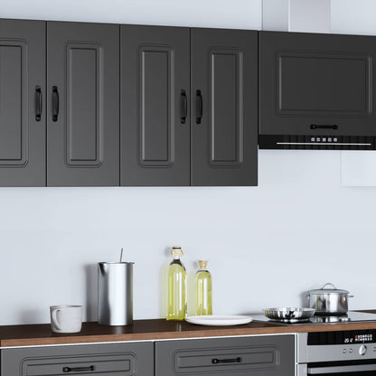 vidaXL Kitchen Wall Cabinet "Kalmar" Black Engineered Wood