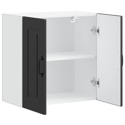vidaXL Kitchen Wall Cabinet "Kalmar" Black Engineered Wood