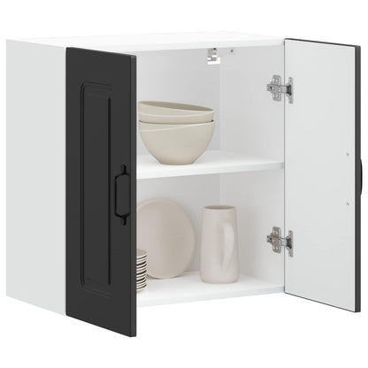 vidaXL Kitchen Wall Cabinet "Kalmar" Black Engineered Wood