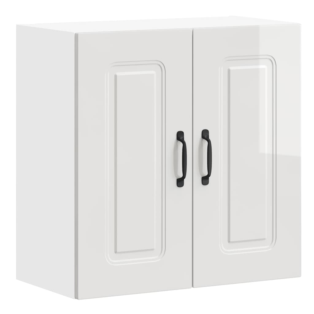 vidaXL Kitchen Wall Cabinet "Kalmar" High Gloss White Engineered Wood