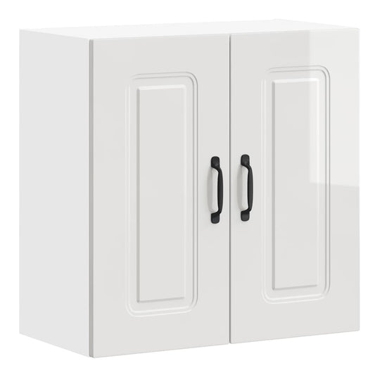 vidaXL Kitchen Wall Cabinet "Kalmar" High Gloss White Engineered Wood