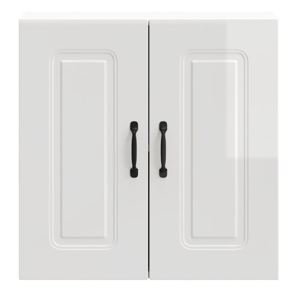vidaXL Kitchen Wall Cabinet "Kalmar" High Gloss White Engineered Wood