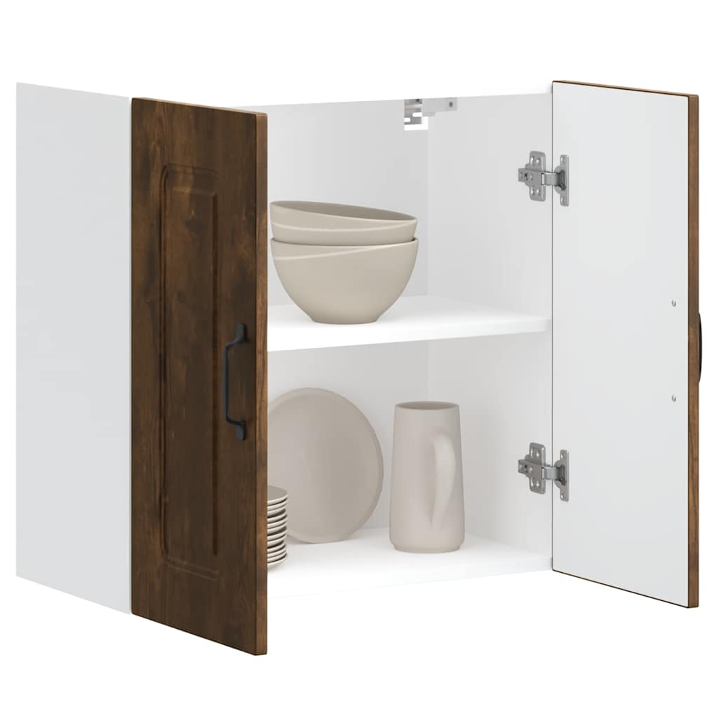 vidaXL Kitchen Wall Cabinet "Kalmar" Smoked Oak Engineered Wood