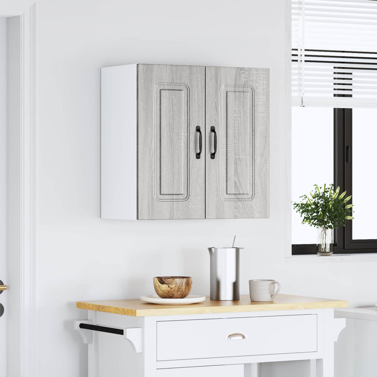 vidaXL Kitchen Wall Cabinet "Kalmar" Grey Sonoma Engineered Wood
