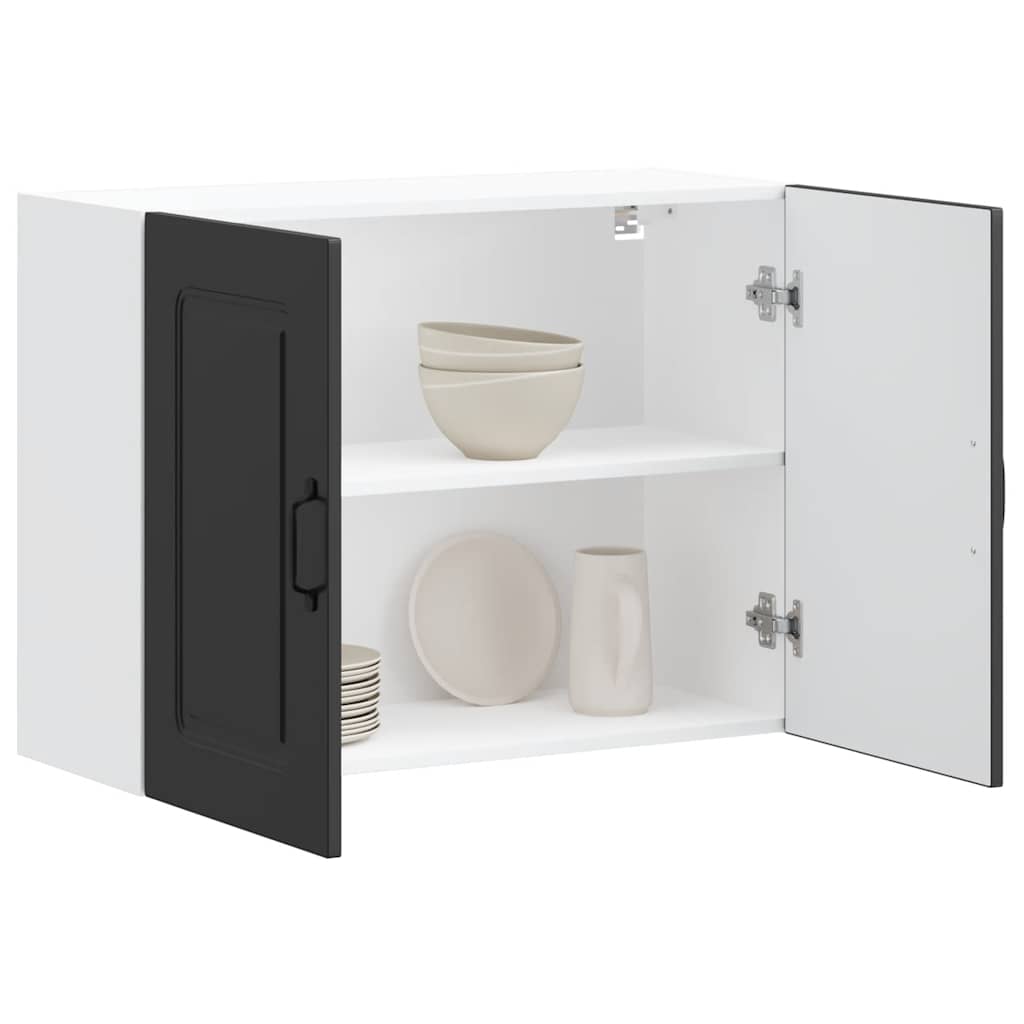 vidaXL Kitchen Wall Cabinet Kalmar Black Engineered Wood