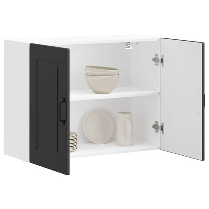 vidaXL Kitchen Wall Cabinet Kalmar Black Engineered Wood