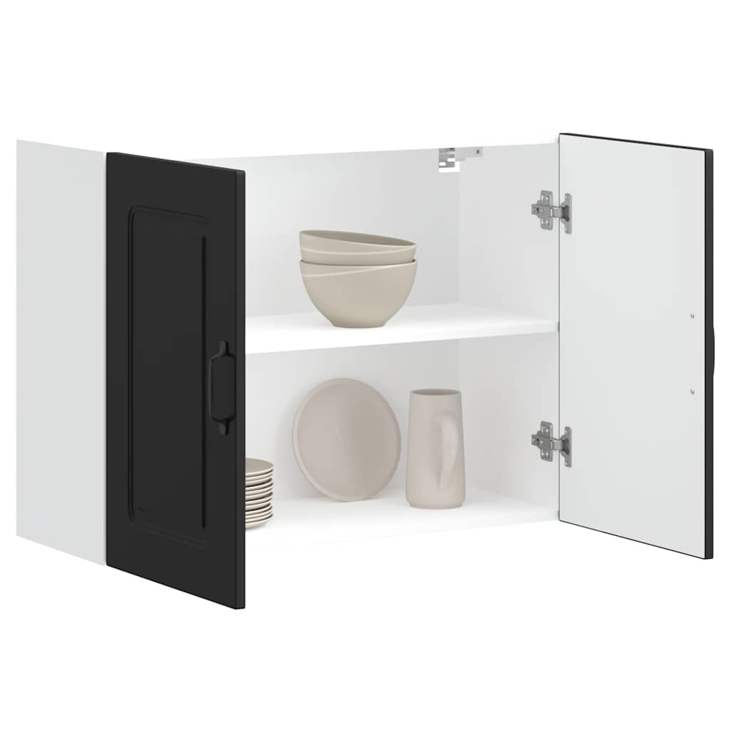 vidaXL Kitchen Wall Cabinet Kalmar Black Engineered Wood