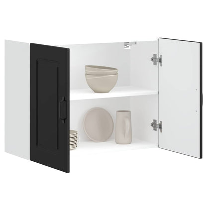 vidaXL Kitchen Wall Cabinet Kalmar Black Engineered Wood