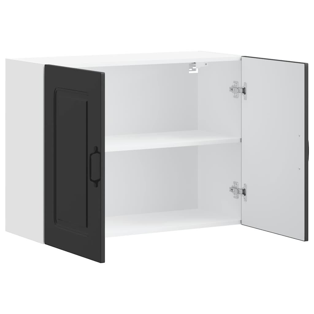 vidaXL Kitchen Wall Cabinet Kalmar Black Engineered Wood
