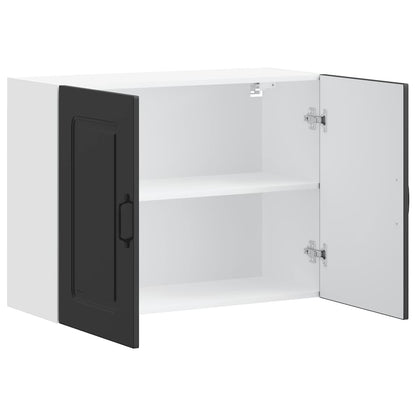 vidaXL Kitchen Wall Cabinet Kalmar Black Engineered Wood