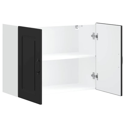 vidaXL Kitchen Wall Cabinet "Kalmar" Black Engineered Wood