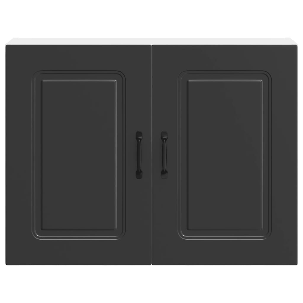 vidaXL Kitchen Wall Cabinet Kalmar Black Engineered Wood
