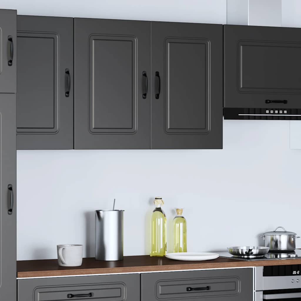 vidaXL Kitchen Wall Cabinet Kalmar Black Engineered Wood