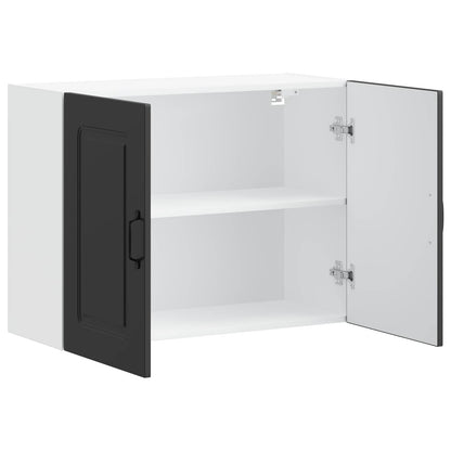 vidaXL Kitchen Wall Cabinet "Kalmar" Black Engineered Wood