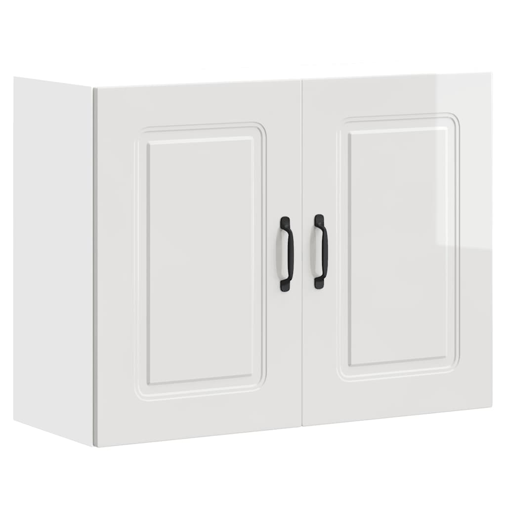 vidaXL Kitchen Wall Cabinet "Kalmar" High Gloss White Engineered Wood