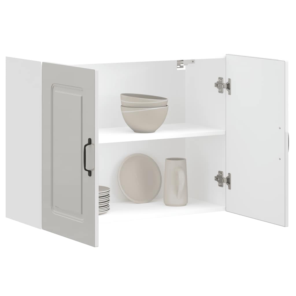 vidaXL Kitchen Wall Cabinet "Kalmar" High Gloss White Engineered Wood