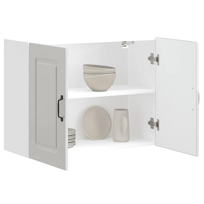 vidaXL Kitchen Wall Cabinet "Kalmar" High Gloss White Engineered Wood