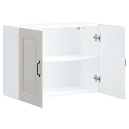 vidaXL Kitchen Wall Cabinet "Kalmar" High Gloss White Engineered Wood
