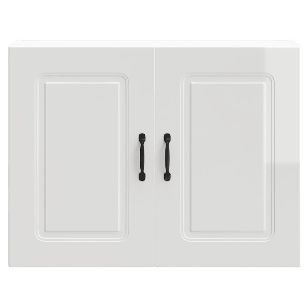 vidaXL Kitchen Wall Cabinet Kalmar High Gloss White Engineered Wood