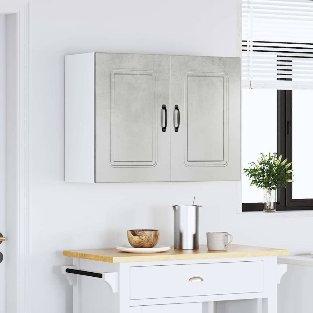 vidaXL Kitchen Wall Cabinet "Kalmar" Concrete Grey Engineered Wood