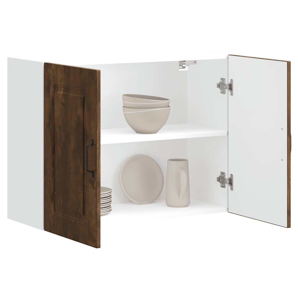 vidaXL Kitchen Wall Cabinet "Kalmar" Smoked Oak Engineered Wood