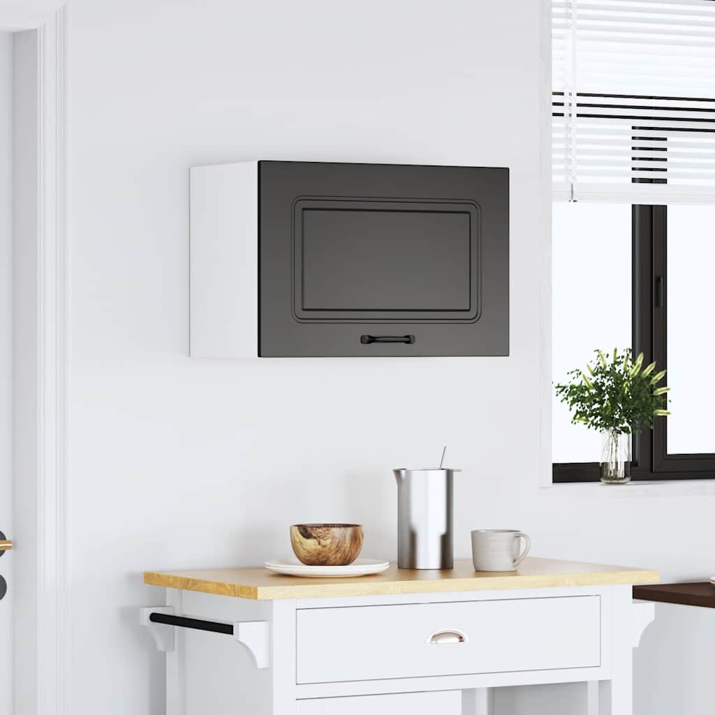 vidaXL Kitchen Wall Cabinet "Kalmar" Black Engineered Wood
